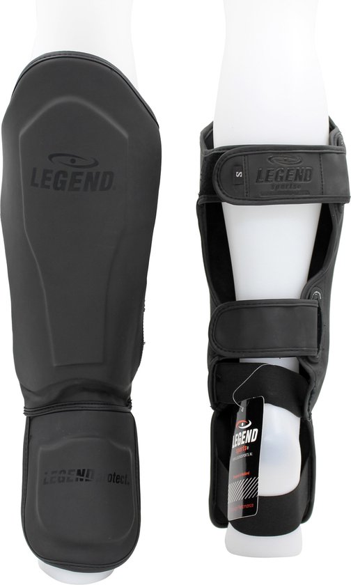 Kickboks Scheenbeschermers Legend Best Heren/Dames Mat Zwart PU XL