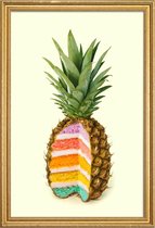 JUNIQE - Poster met houten lijst Pineapple Cake -20x30 /Kleurrijk