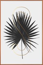 JUNIQE - Poster met kunststof lijst Plants S -13x18 /Grijs & Ivoor