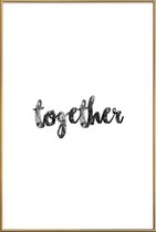 JUNIQE - Poster met kunststof lijst Together -20x30 /Wit & Zwart