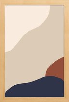 JUNIQE - Poster in houten lijst Movement 4 -30x45 /Bruin & Ivoor