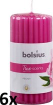 6 stuks Bolsius peony - pioen roos geurkaarsen 120/60 (30 uur)