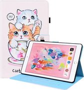 Animal Pattern Horizontal Flip Leather Case met houder & kaartsleuven & fotolijst & slaap / wekfunctie voor iPad 9.7 2018 / 2017 (Cat Brothers)