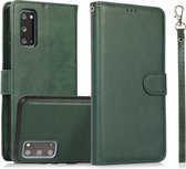 Voor Samsung Galaxy S20+ Kalf Textuur 2 in 1 Afneembare Magnetische Achterkant Horizontale Flip Lederen Case met Houder & Kaartsleuven & Portemonnee & Fotolijst (Groen)