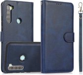 Voor Geschikt voor Xiaomi Redmi Note 8 Kalf Textuur 2 in 1 Afneembare Magnetische Achterkant Horizontale Flip Lederen Case met Houder & Kaartsleuven & Portemonnee & Fotolijst (Blau