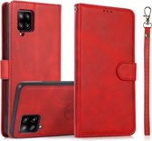 Voor Samsung Galaxy A42 5G Kalf Textuur 2 in 1 Afneembare Magnetische Achterkant Horizontale Flip Lederen Case met Houder & Kaartsleuven & Portemonnee & Fotolijst (Rood)