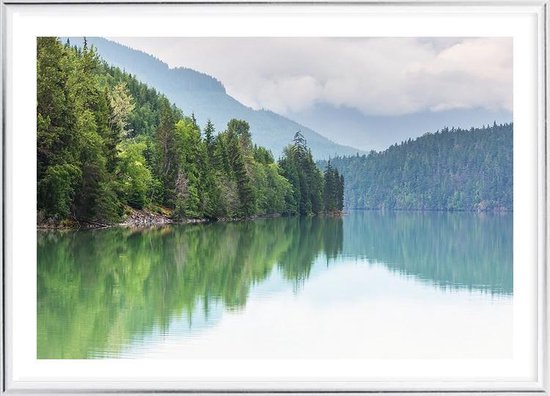 Poster Met Metaal Zilveren Lijst - Canada Lake Poster