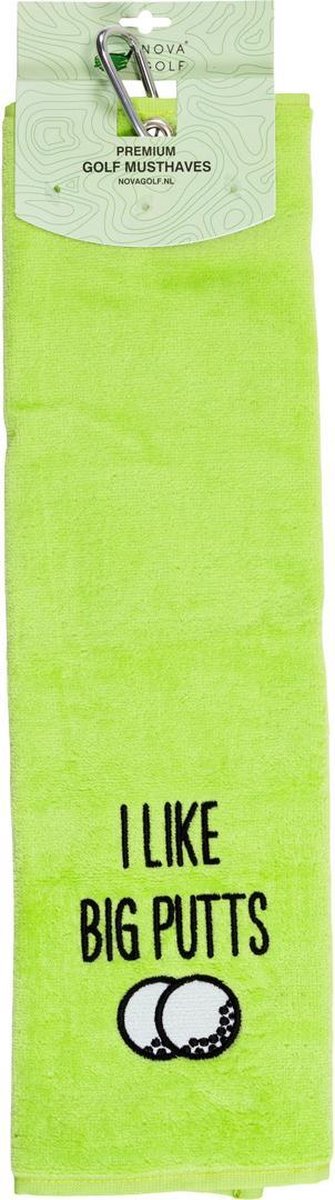 Nova Golf 'I Like Big Putts' Golfhanddoek - Groen van Merkloos — afbeelding 4