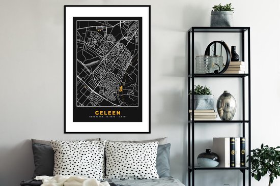 Fotolijst Incl Poster Plattegrond Geleen Goud Zwart X Cm Posterlijst Bol Com