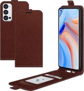 Voor OPPO Reno5 Pro+/Vind X3 Neo R64 Textuur Enkele Verticale Flip Lederen Beschermhoes met Kaartsleuven & Fotolijst (Bruin)