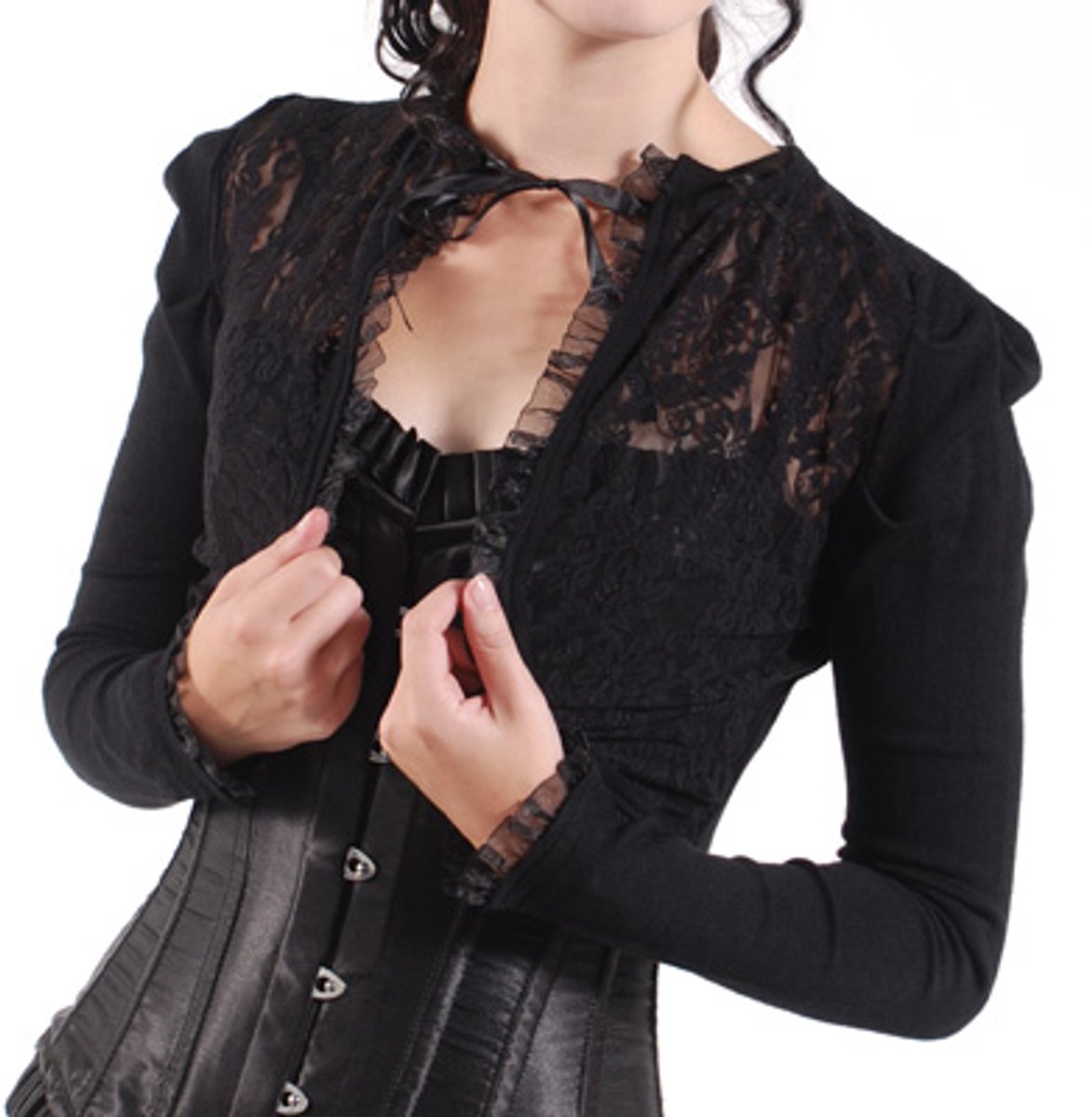 Banned - Lace Bolero - Kant - M - Zwart