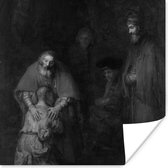 Poster Terugkeer van de verloren zoon - Schilderij van Rembrandt van Rijn - 50x50 cm