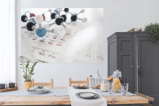 Poster Structure moléculaire et tableau périodique 180x120 cm - Tirage photo sur Poster (décoration murale salon / chambre) XXL / Groot format!
