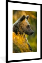 Photo encadrée - Gros plan d'un cadre photo ours brun noir avec passe partout blanc 60x90 60x90 cm - Affiche encadrée (Décoration murale salon / chambre)