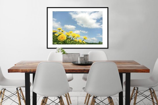 Image encadrée - Cadre photo fleurs de pissenlit 90x60 cm - Affiche encadrée (Décoration murale salon / chambre)