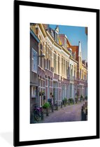 Fotolijst incl. Poster - Huis - Haarlem - Fiets - 60x90 cm - Posterlijst