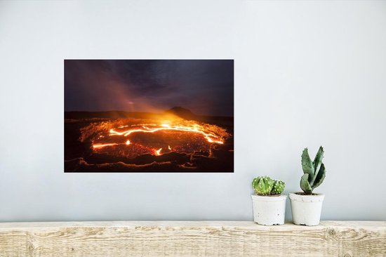 Poster Lac de lave après une éruption volcanique en Ethiopie - 30x20 cm