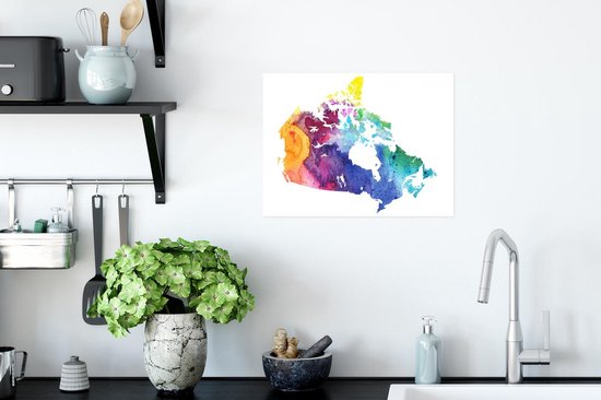 Poster Illustration colorée du Canada 40x30 cm - petit - Tirage photo sur Poster (décoration murale salon / chambre)