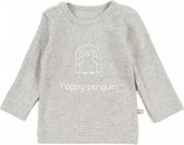 Plum Plum - T-shirt lange mouwen - Happy Penguin - Lichtgrijs