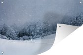 Muurdecoratie Berg met sneeuw - 180x120 cm - Tuinposter - Tuindoek - Buitenposter