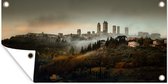 View of the misty San Gimignano in Italy Garden poster 160x80 cm - Toile de jardin / Toile d'extérieur / Peintures d'extérieur (décoration de jardin)