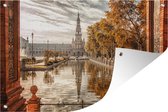 Tuindecoratie Sevilla - Spanje - Architectuur - 60x40 cm - Tuinposter - Tuindoek - Buitenposter