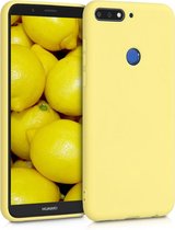 kwmobile telefoonhoesje voor Huawei Y7 (2018)/Y7 Prime (2018) - Hoesje voor smartphone - Back cover in mat geel
