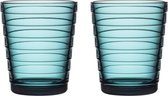 Iittala Aino Aalto - Tumbler Glazen Set - Waterglas - Vaatwasserbestendig - Zeeblauw - 22 cl - 2 Stuks