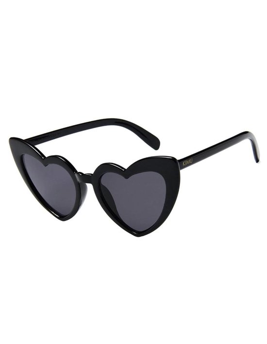 KIMU lunettes de soleil coeur oeil de chat noir - lunettes coeur vintage  seventies | bol