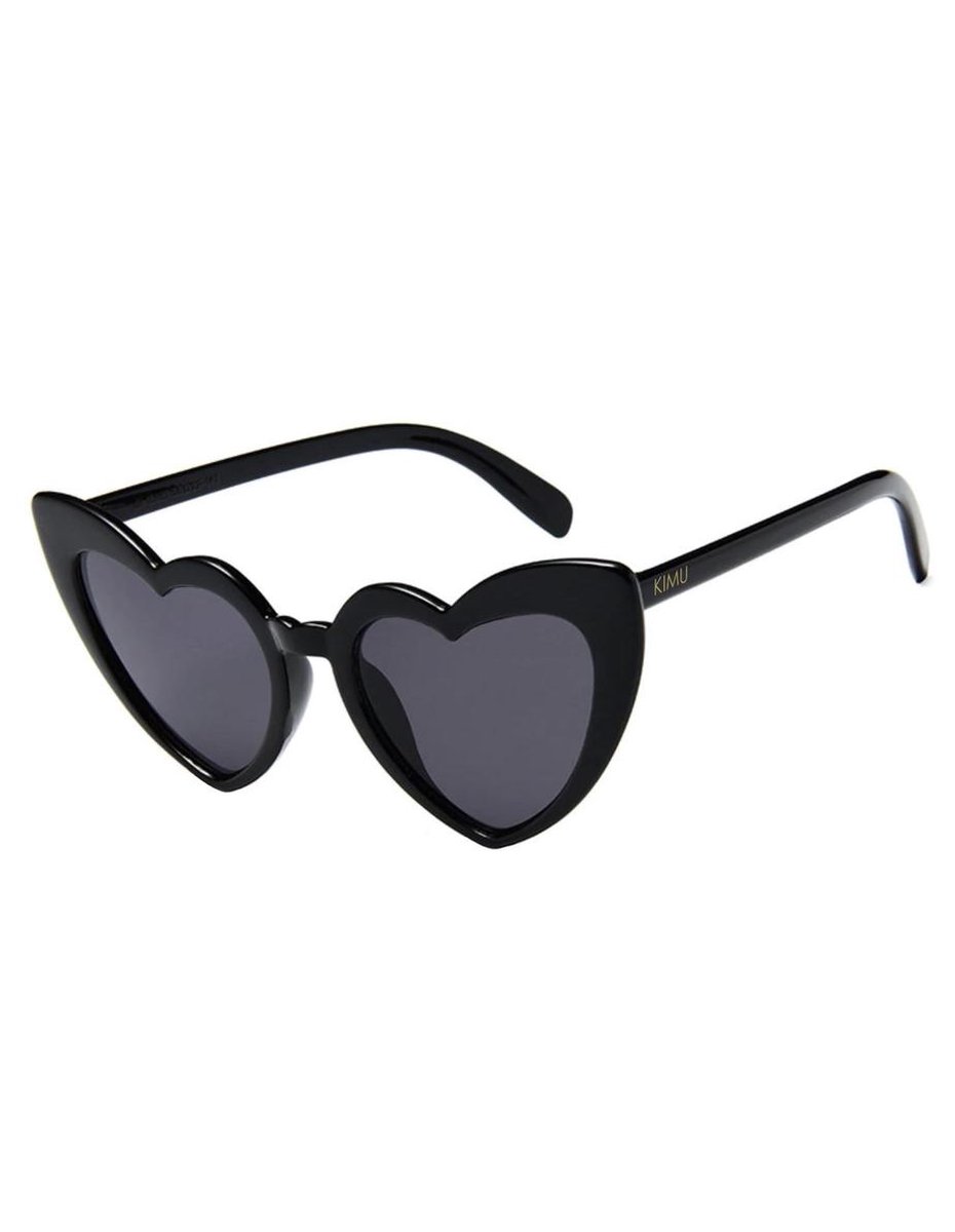 KIMU hartjes zonnebril zwart cat eye - hartjesglazen vintage seventies