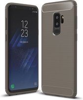 Samsung Galaxy S9 Plus Hoesje - Mobigear - Brushed Serie - TPU Backcover - Grijs - Hoesje Geschikt Voor Samsung Galaxy S9 Plus