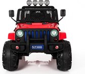 Monster Jeep Elektrische Kinderauto Rood - Krachtige Accu - Op Afstand Bestuurbaar - Veilig Voor Kinderen