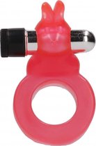 Jelly Rabbit Cockring - Red - Cock Rings -