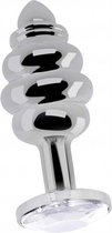 Ribbed Diamond Plug - 2.75 Inch - Silver - Butt Plugs & Anal Dildos -