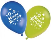 Procos Ballonnen Happy Birthday 28 Cm Latex Blauw/groen 8 Stuks