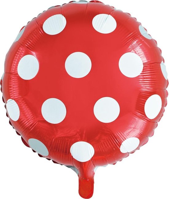 Wefiesta Folieballon Stippen 46 Cm Rood/wit