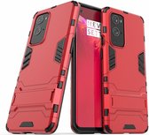 Armor Kickstand Back Cover - OnePlus 9 Pro Hoesje - Rood