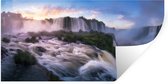 Sticker Muursticker Chutes d'Iguaçu - Cascades d'Iguaçu au lever du soleil - 120x60 cm - film autocollant - sticker mural repositionnable