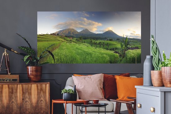 Sticker Muursticker Indonésie - Rizières à Bali - 160x80 cm - film adhésif autocollant - sticker mural repositionnable