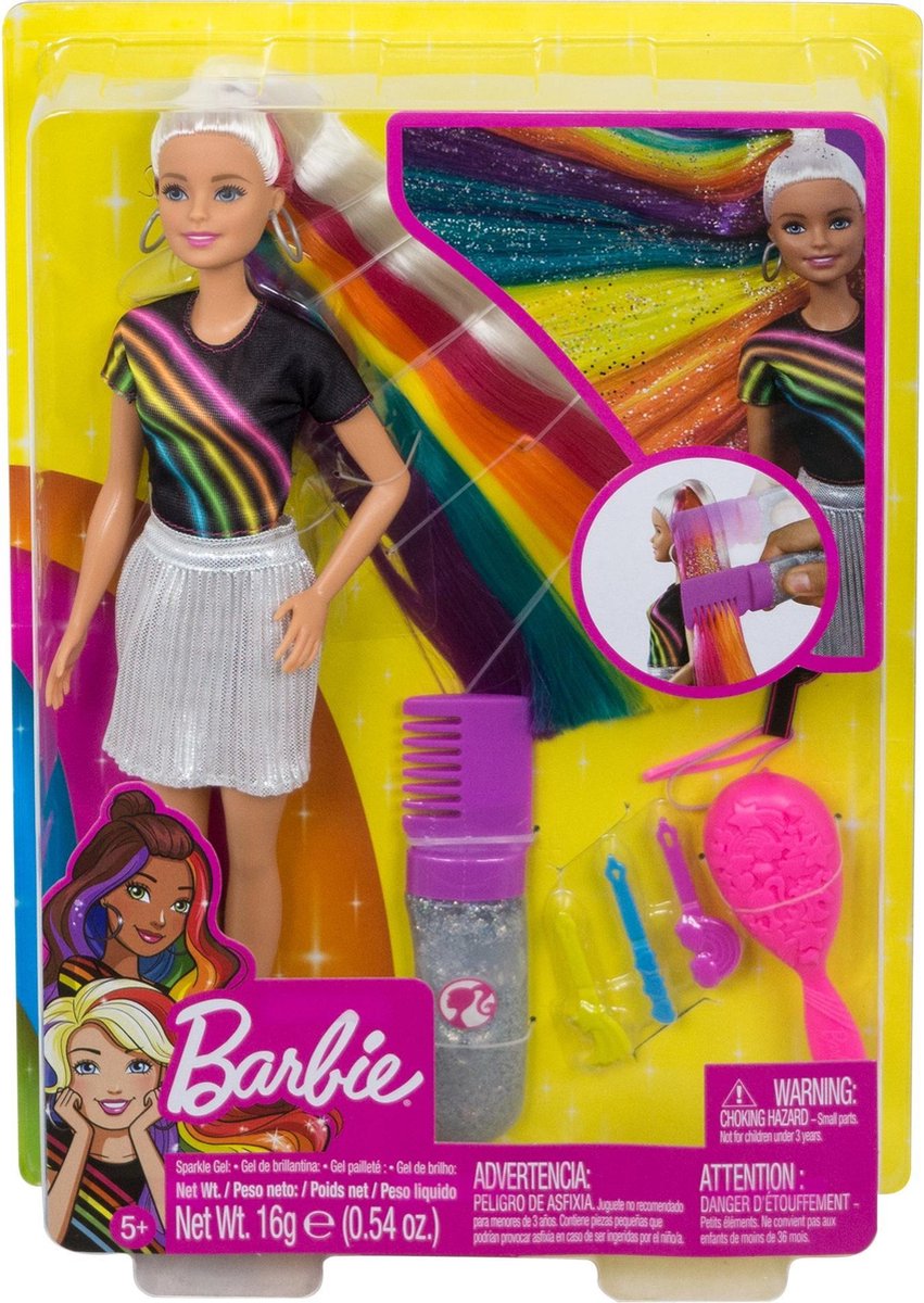 Barbie Sprankelend Regenbooghaar - Barbiepop
