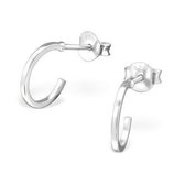 Aramat jewels ® - 925 sterling zilveren oorbellen halve hoepel
