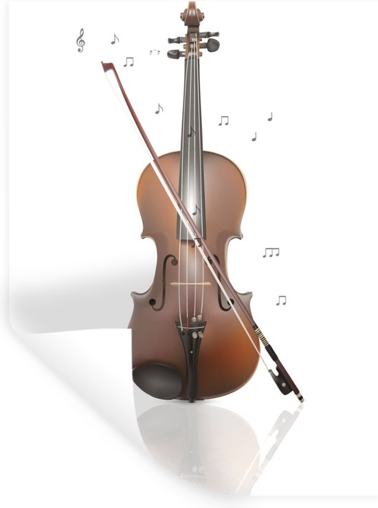 Stickers muraux - notes de musique autour d'un violon - 90x120 cm - Film adhésif