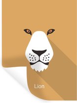 Muurstickers - Sticker Folie - Portret - Leeuw - Dieren - 60x80 cm - Plakfolie - Muurstickers Kinderkamer - Zelfklevend Behang - Zelfklevend behangpapier - Stickerfolie
