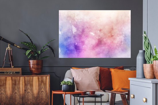 Stickers muraux - Film autocollant - Aquarelle - Rose - Blauw - Teinte - 120x80 cm - Film adhésif - Stickers muraux Chambre d'enfant - Papier peint autocollant