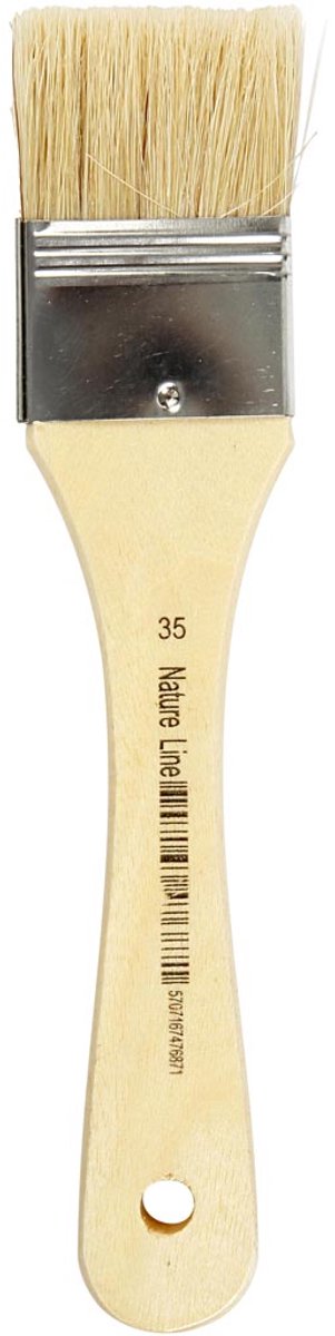 Vernis / Lak kwasten, L: 18,5 cm, B: 35 mm, plat, 12 stuk/ 1 doos