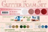 LeCrea - Glitter Foam Set 4 - 4 vl A4 red / wit 25.5213
