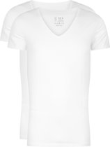 RJ Bodywear Everyday - Nijmegen - 2-pack - stretch T-shirt diepe V-hals - wit -  Maat XXL