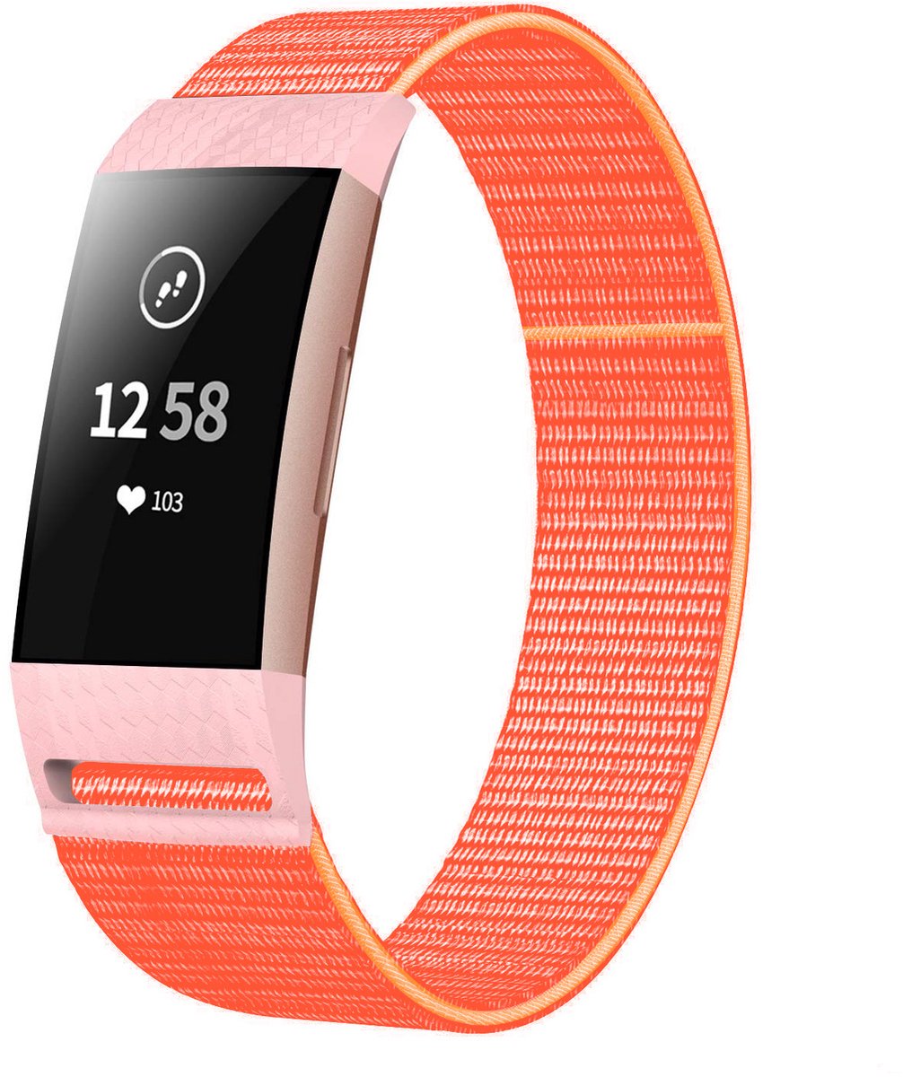 Fitbit Charge 3 nylon bandje (oranje)