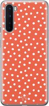 Mooie Telefoonhoesjes - Hoesje geschikt voor OnePlus Nord - Oranje stippen - Soft Case TPU Backcover - Oranje