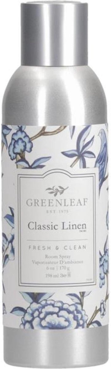 Greenleaf Room Spray Classic Linen - de geur van fris gewassen lakens en zuiver water